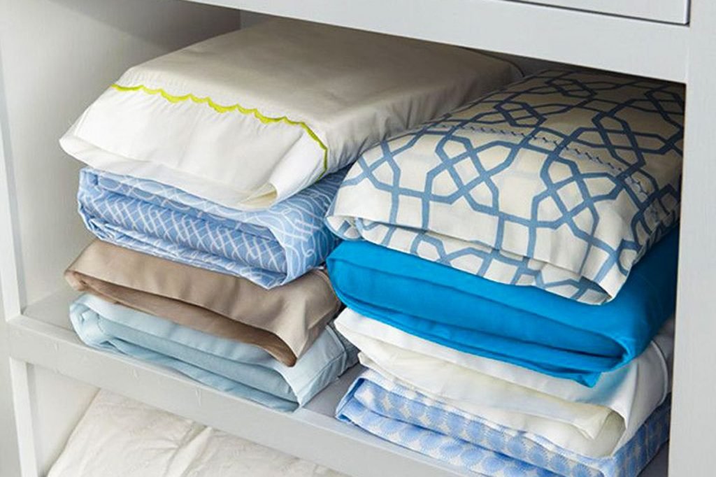 properly stored sheets and pillow cases