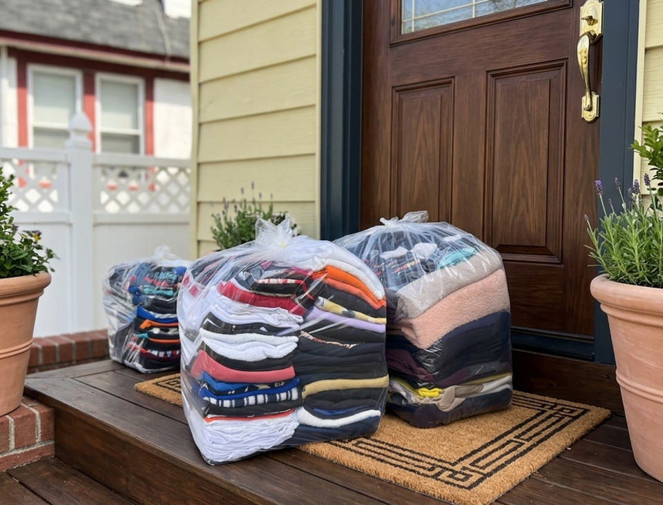Fresh folded laundry delivered to a family home in Westland and Canton Michiga