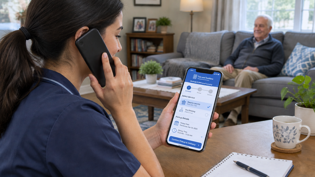 Convenient laundry pickup and delivery service for caregivers in Wayne, Michigan.